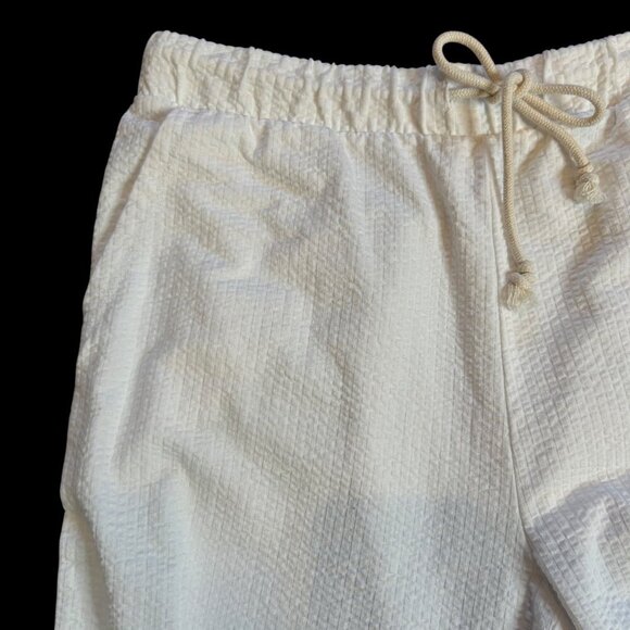 J. Crew White Seersucker Wide leg Drawstring Waist Coastal Beach Pants Size S - Picture 2 of 10